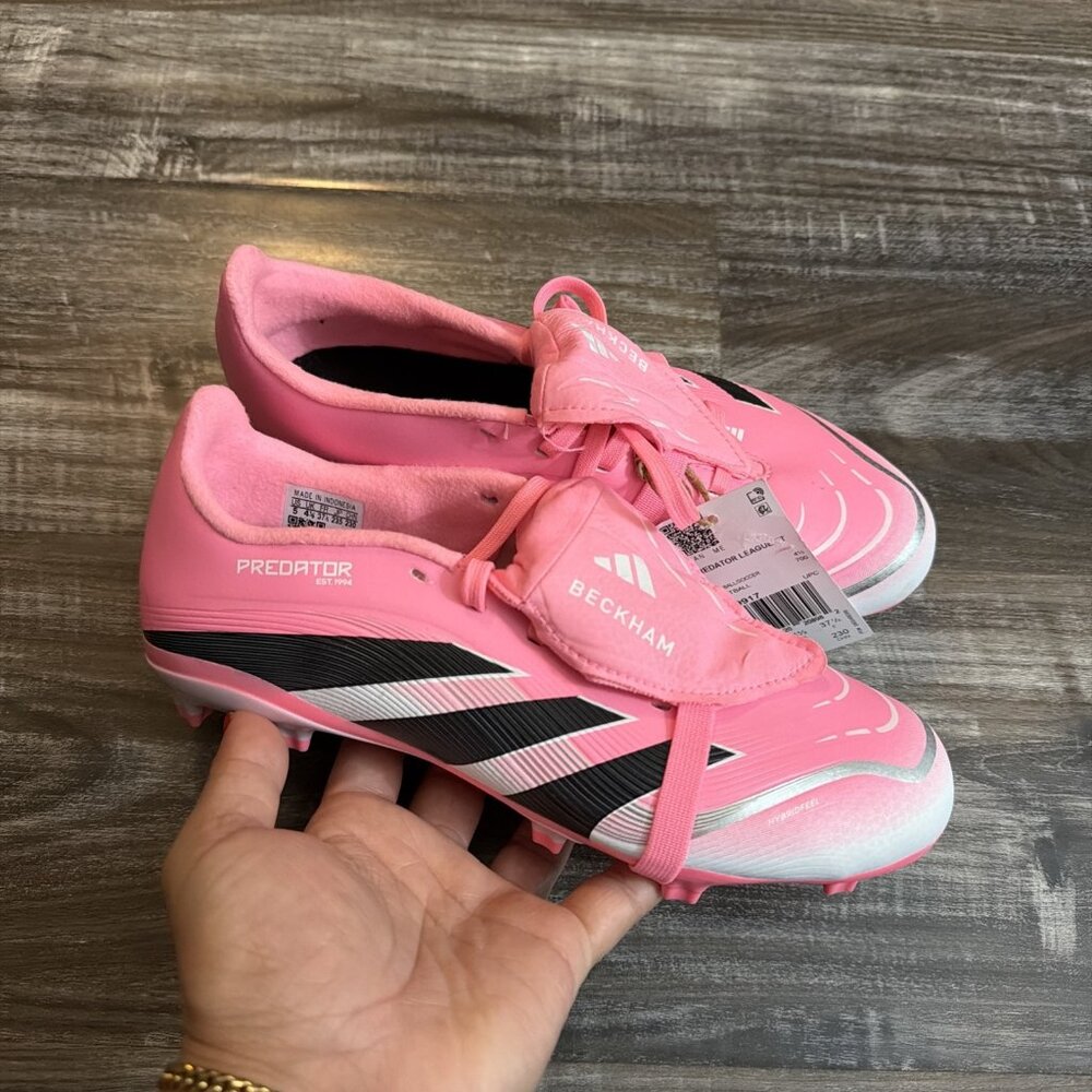 adidas Predator League Beckham Kids Junior FG/MG Soccer Cleats Beam Pink 4.5